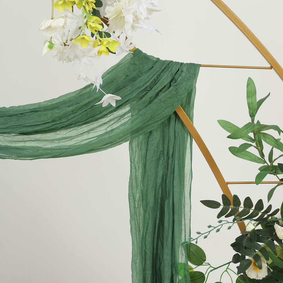 20ft Olive Green Gauze Cheesecloth Fabric Wedding Arch Drapery, Window Scarf Valance, Boho Decor