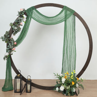 Add a Touch of Elegance with Olive Green Gauze Cheesecloth Wedding Arch Drapery