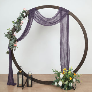 Elegant Purple Gauze Cheesecloth Wedding Arch Drapery