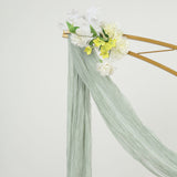 20ft Sage Green Gauze Cheesecloth Fabric Wedding Arch Drapery, Window Scarf Valance, Boho Decor
