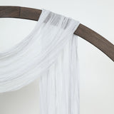 20ft Silver Gauze Cheesecloth Fabric Wedding Arch Drapery, Window Scarf Valance, Boho Decor#whtbkgd