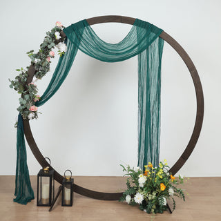 Peacock Teal Gauze Cheesecloth Wedding Arch Drapery: Add Elegance to Your Special Day