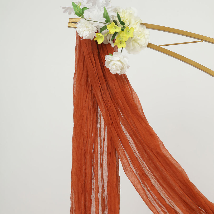 20ft Terracotta (Rust) Gauze Cheesecloth Fabric Wedding Arch Drapery