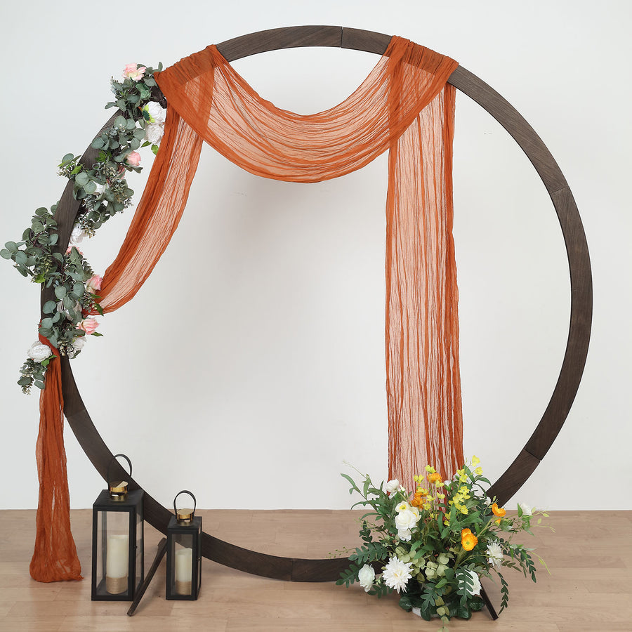 20ft Terracotta (Rust) Gauze Cheesecloth Fabric Wedding Arch Drapery