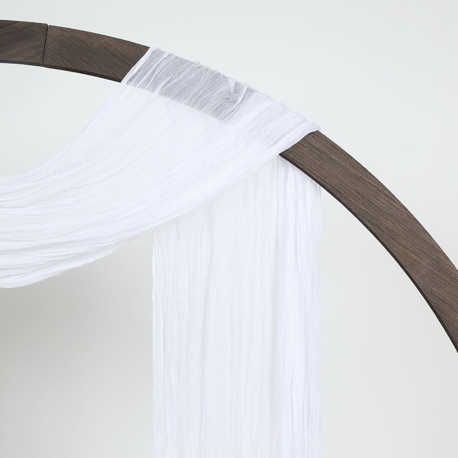 20ft White Gauze Cheesecloth Fabric Wedding Arch Drapery, Window Scarf Valance, Boho Decor#whtbkgd