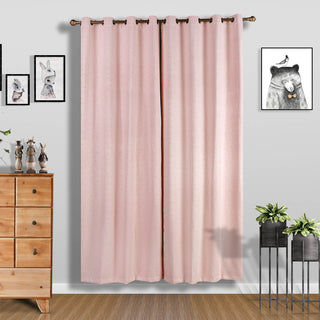 Add Elegance to Your Space with Blush Embossed Thermal Blackout Soundproof Curtain Panels