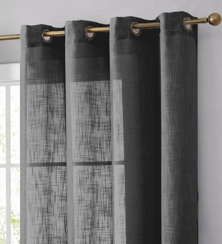 Create a Dreamy Atmosphere with Charcoal Gray Faux Linen Curtains