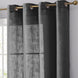 Handmade Charcoal Gray Faux Linen Curtains 52inch x 108inch Curtain Panels With Chrome Grommets