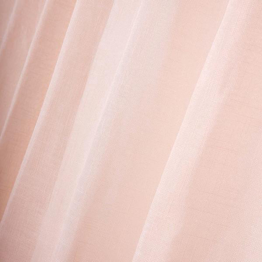 Blush/Rose Gold Faux Linen Curtains 52inch x 108inch Curtain Panels With Chrome Grommets#whtbkgd