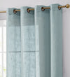 2 Pack | Handmade Dusty Blue Faux Linen Curtains 52x64 inches Curtain Panels With Chrome Grommets