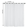 2 Pack | Handmade White Faux Linen Curtains 52inch x 108inch Curtain Panels With Chrome Grommets