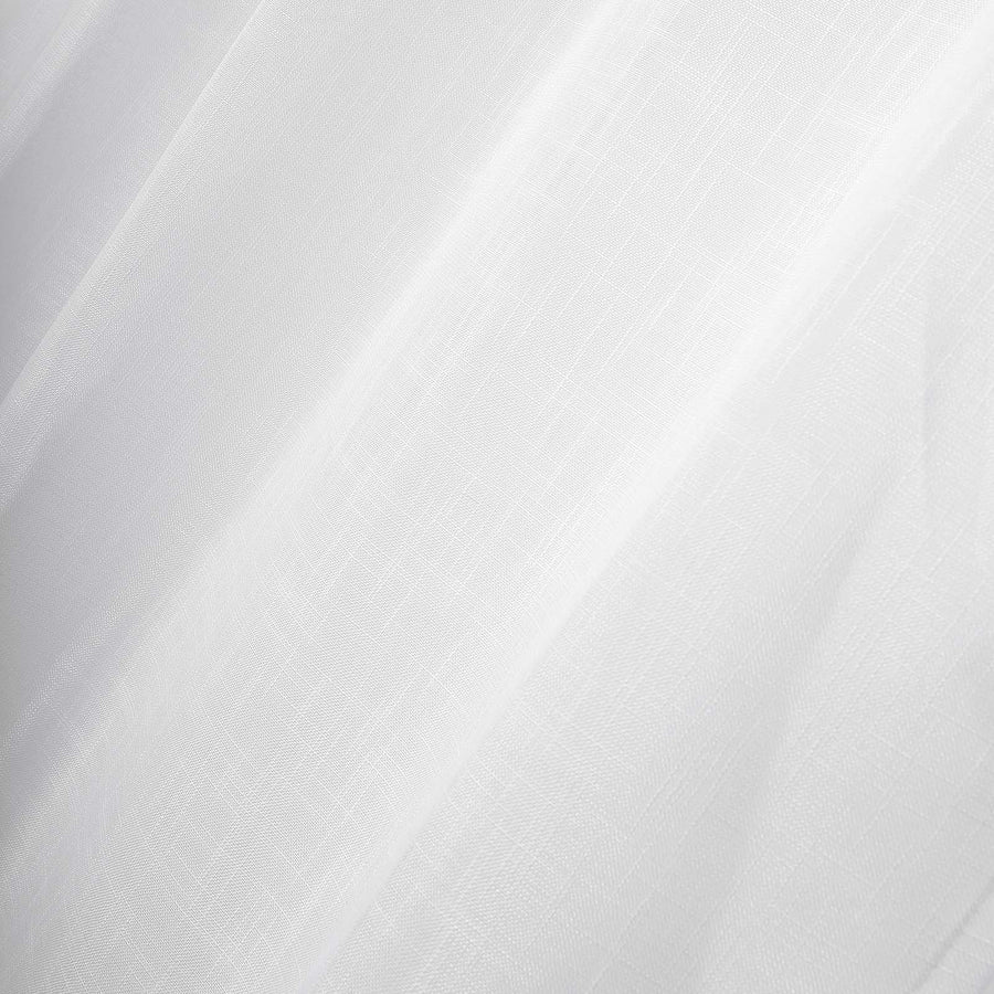 Handmade White Faux Linen Curtains 52inch x 108inch Curtain Panels With Chrome Grommets#whtbkgd