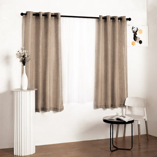 Experience the Beauty of Taupe Faux Linen Curtains