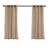 2 Pack | Handmade Taupe Faux Linen Curtains 52x64inch Curtain Panels With Chrome Grommets