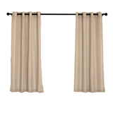 2 Pack | Handmade Beige Faux Linen Curtains 52x64inch Curtain Panels With Chrome Grommets