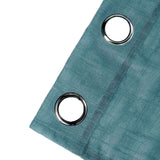 2 Pack | Handmade Blue Faux Linen Curtains 52x64inch Curtain Panels With Chrome Grommets