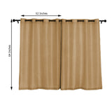 2 Pack | Handmade Natural Faux Linen Curtains 52x64inch Curtain Panels With Chrome Grommets