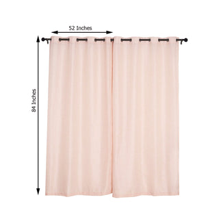 Exceptional Handmade Blush Faux Linen Curtains