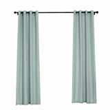 2 Pack | Handmade Dusty Blue Faux Linen Curtains 52x84inch Curtain Panels With Chrome Grommets