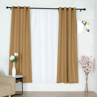 Create a Soft and Fresh Look: Handmade Natural Faux Linen Curtains in a 2 Pack