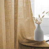 2 Pack | Handmade Natural Faux Linen Curtains 52x84inch Curtain Panels With Chrome Grommets