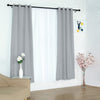 2 Pack | Handmade Silver Faux Linen Curtains 52x84inch Curtain Panels With Chrome Grommets