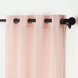 Handmade Blush Faux Linen Curtains 52x64 inches Curtain Panels With Chrome Grommets - Rose Gold