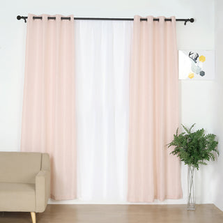 Elegant Handmade Blush Faux Linen Curtains for a Charming Touch