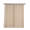 2 Pack | Handmade Beige Faux Linen Curtains 52x96inch Curtain Panels With Chrome Grommets