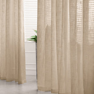 Create a Light and Airy Atmosphere with Beige Faux Linen Curtains