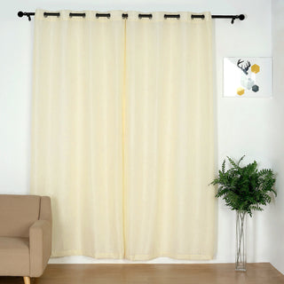 Transform Your Space with Ivory Faux Linen Curtains