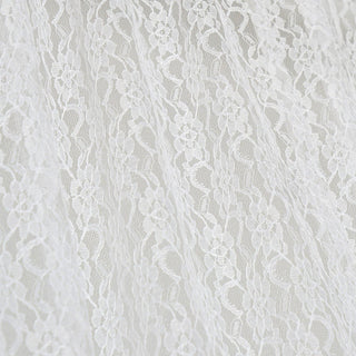 Elegant Ivory Fire Retardant Floral Lace Sheer Curtains
