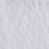2 Pack | 5ftx10ft White Fire Retardant Floral Lace Sheer Curtains With Rod Pockets#whtbkgd