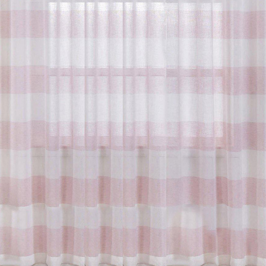 2 Pack | White/Blush Cabana Print Faux Linen Curtain Panels With Chrome Grommet 52x108inch#whtbkgd