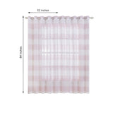 2 Pack | White/Blush Cabana Print Faux Linen Curtain Panels With Chrome Grommet 52x84inch