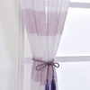 2 Pack | White/Lavender Lilac Cabana Print Faux Linen Curtain Panels With Chrome Grommet