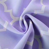 2 Pack | White/Lavender Lilac Lattice Print Thermal Blackout Curtains#whtbkgd