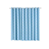Blue/White Room Darkening Noise Cancelling Curtain Panels With Grommet, Trellis Curtains 52x84inch