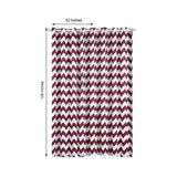 White/Burgundy Chevron Print Thermal Blackout Window Curtain Grommet Panel Noise Cancelling Curtains