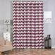 White/Burgundy Chevron Print Thermal Blackout Window Curtain Grommet Panel Noise Cancelling Curtains