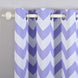 2 Pack | White/Lavender Lilac Chevron Print Thermal Room Darkening Blackout Window Curtain