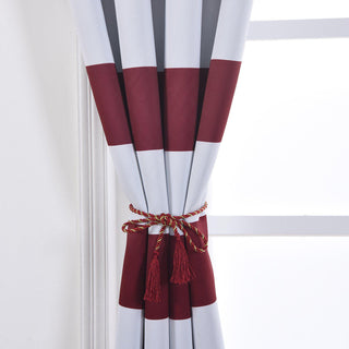 Create a Stylish and Functional Space with White/Burgundy Cabana Stripe Thermal Blackout Window Curtains