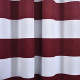 White/Burgundy Cabana Stripe Thermal Blackout Window Curtain Grommet Panel Noise Cancelling Curtains