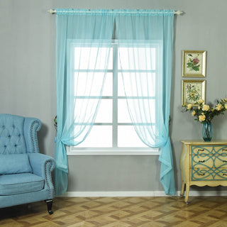 Add a Touch of Elegance with Baby Blue Organza Grommet Sheer Curtains