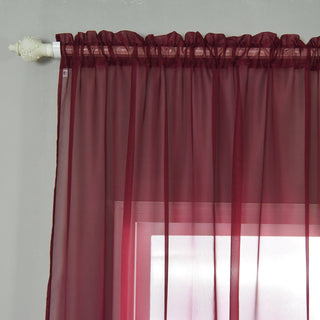 Enhance Your Event Decor with Burgundy Organza Grommet Sheer Curtains