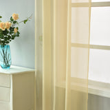 2 Pack | Champagne Sheer Organza Curtains With Rod Pocket Window Treatment Panels - 52x108inch