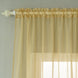 Pack of 2 | 52"x108" Champagne Sheer Organza Curtains With Rod Pocket Window Treatment Panels