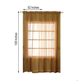 2 Pack | Gold Grommet Sheer Curtains With Rod Pocket Window Treatment Panels - 52x108inch
