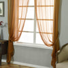 2 Pack | Gold Grommet Sheer Curtains With Rod Pocket Window Treatment Panels - 52x108inch