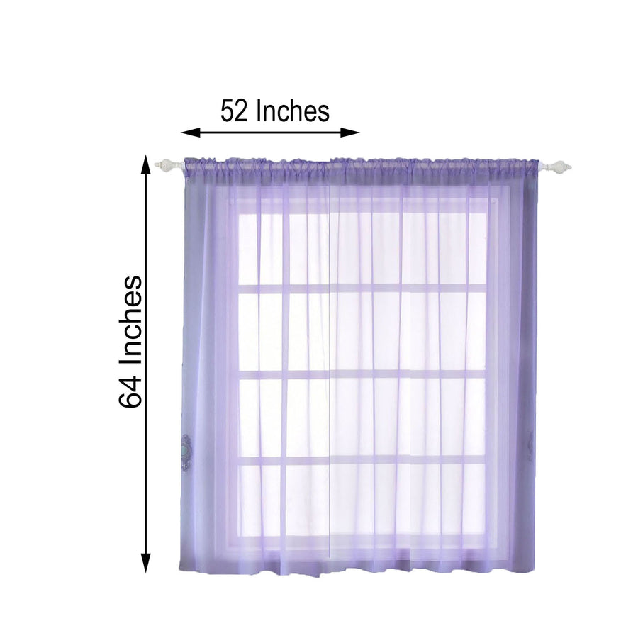 2 Pack | Lavender Lilac Sheer Organza Curtains